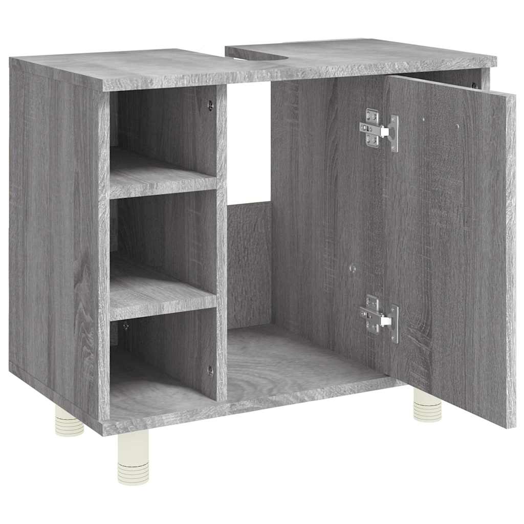 szürke sonoma színű szerelt fa fürdőszobaszekrény 60x32x53,5 cm