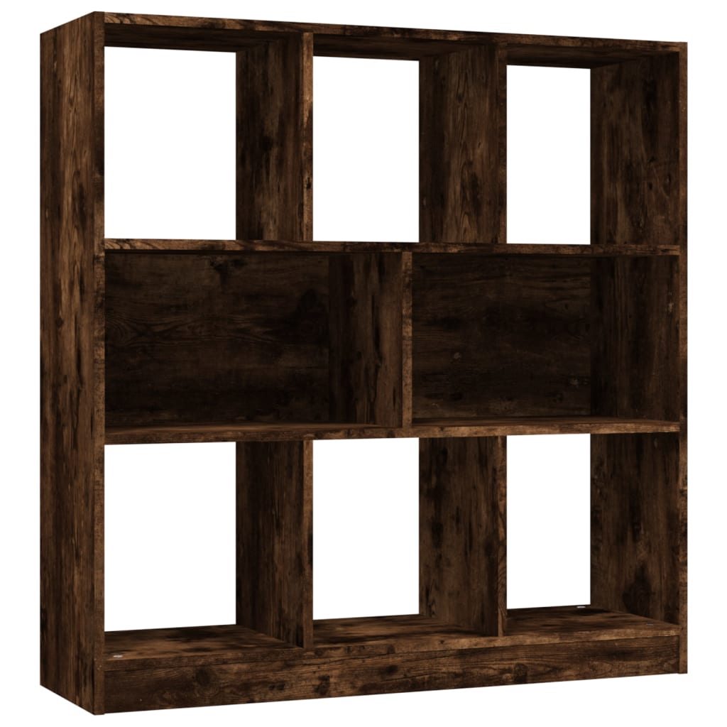 füstös tölgy színű szerelt fa könyvszekrény 97,5x29,5x100 cm
