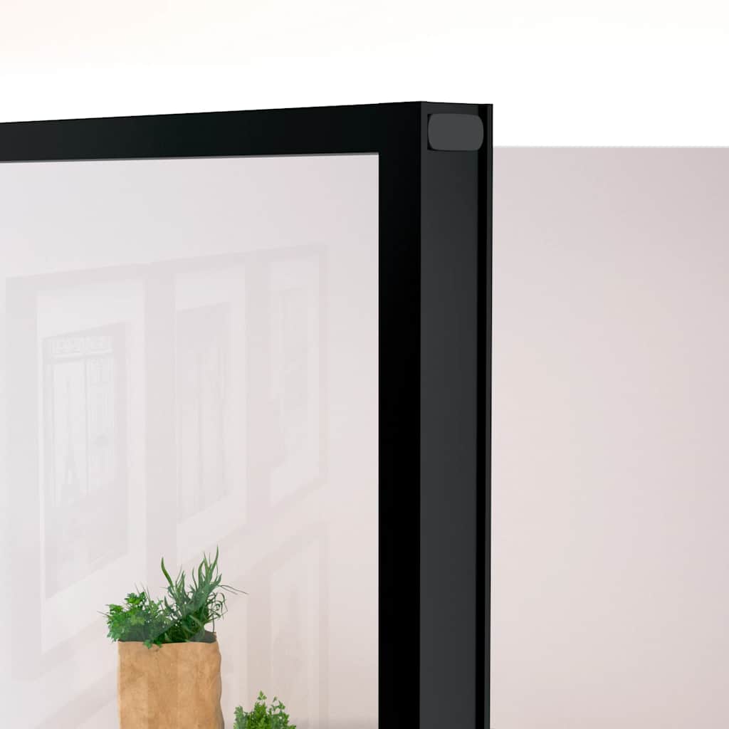 fekete edzett üveg és alumínium vékony beltéri ajtó 76x201,5 cm