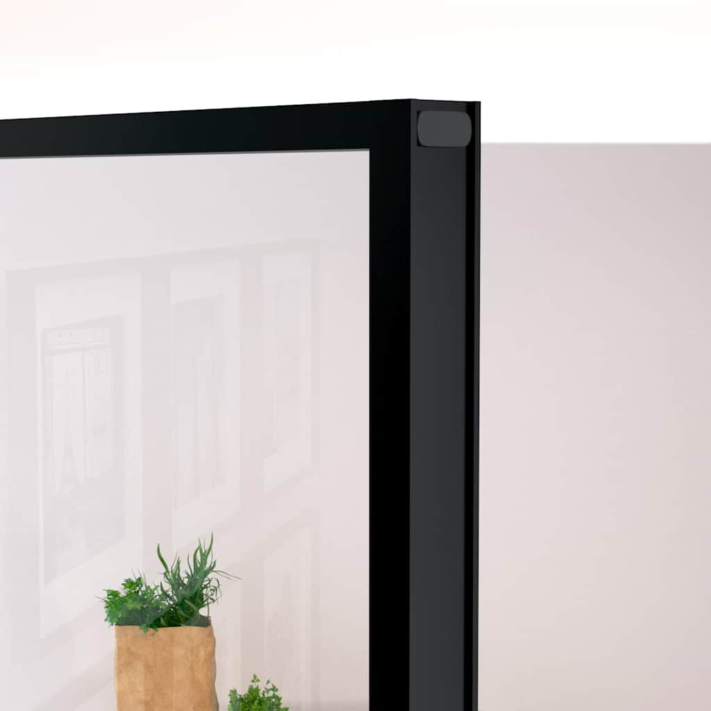 fekete edzett üveg és alumínium vékony beltéri ajtó 93x201,5 cm