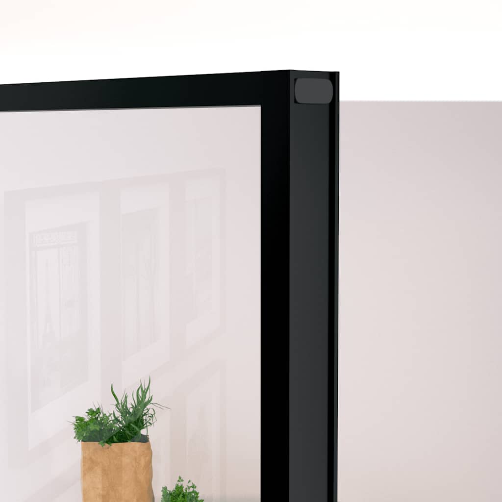 fekete edzett üveg és alumínium vékony beltéri ajtó 83x201,5 cm