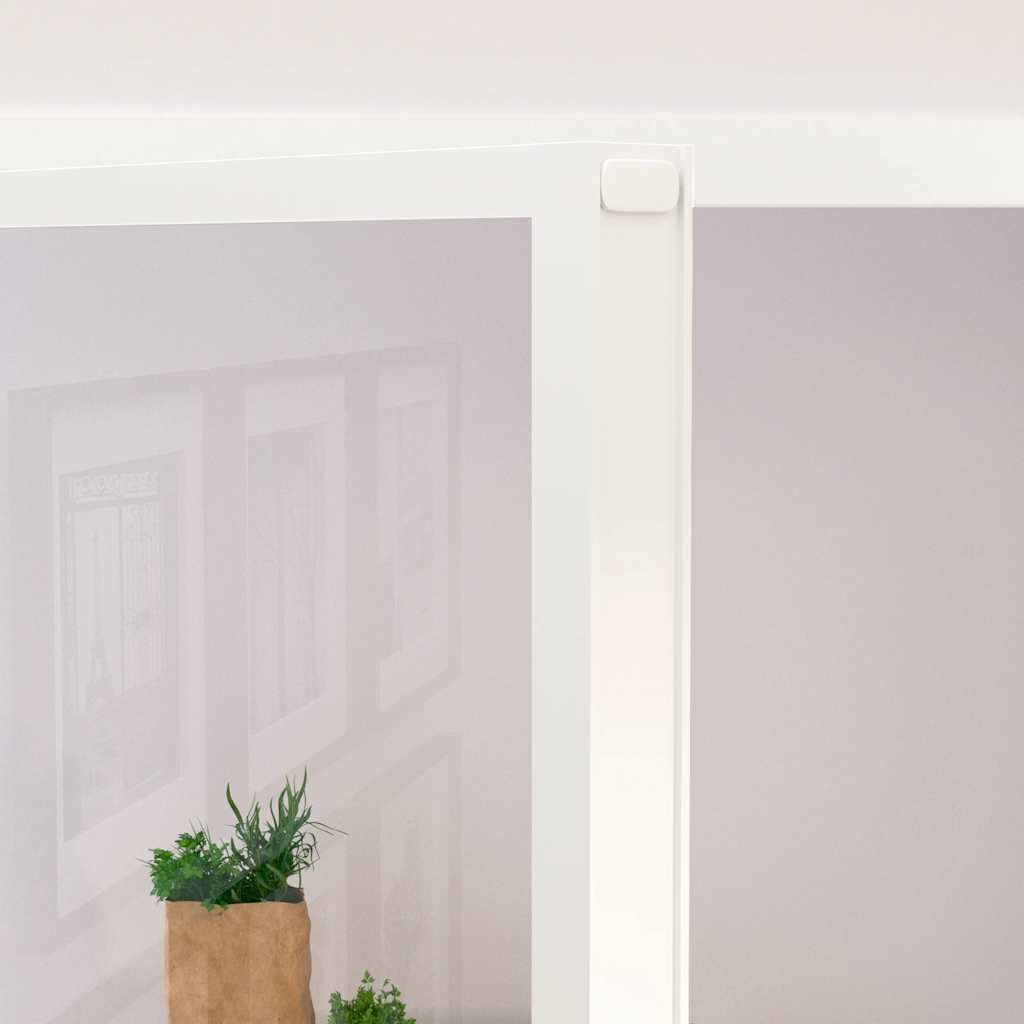 fehér edzett üveg és alumínium vékony beltéri ajtó 83x201,5 cm