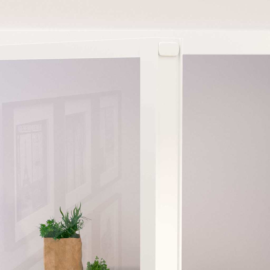 fehér edzett üveg és alumínium vékony beltéri ajtó 93x201,5 cm