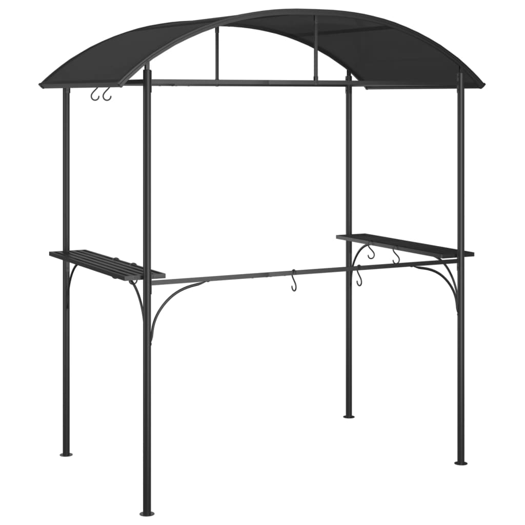 antracit acél grillező pavilon oldalsó polcokkal 220x115x230 cm