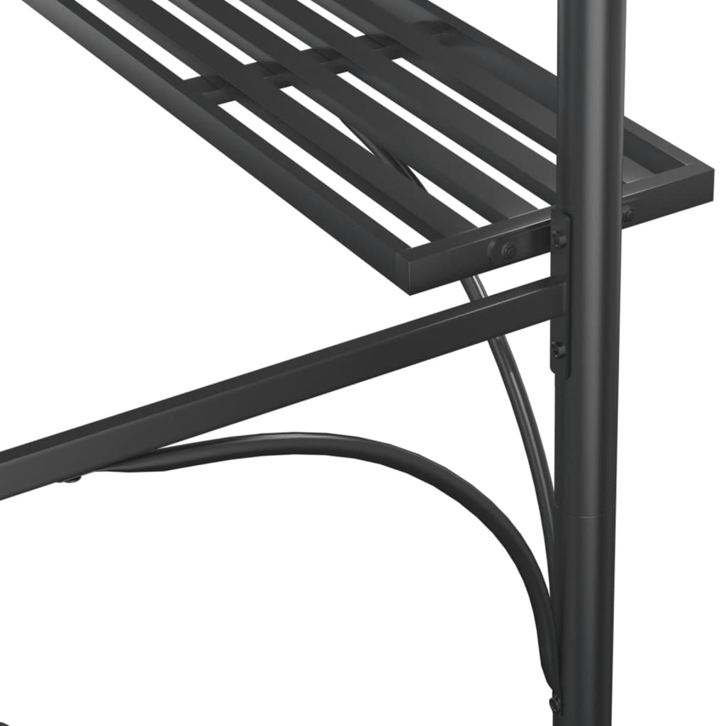 antracit acél grillező pavilon oldalsó polcokkal 220x115x230 cm