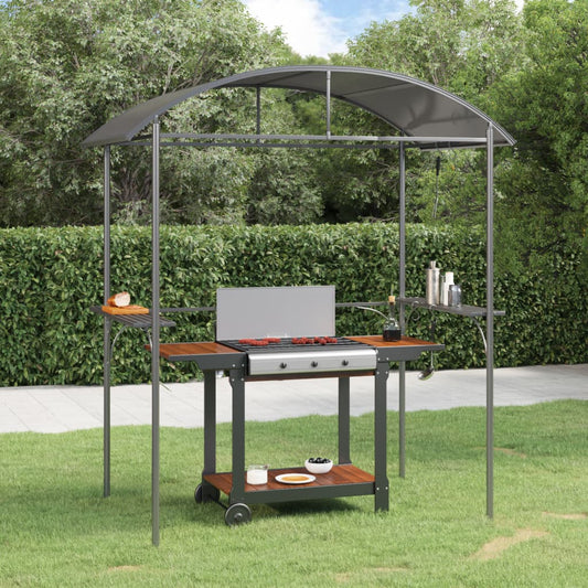 antracit acél grillező pavilon oldalsó polcokkal 220x115x230 cm