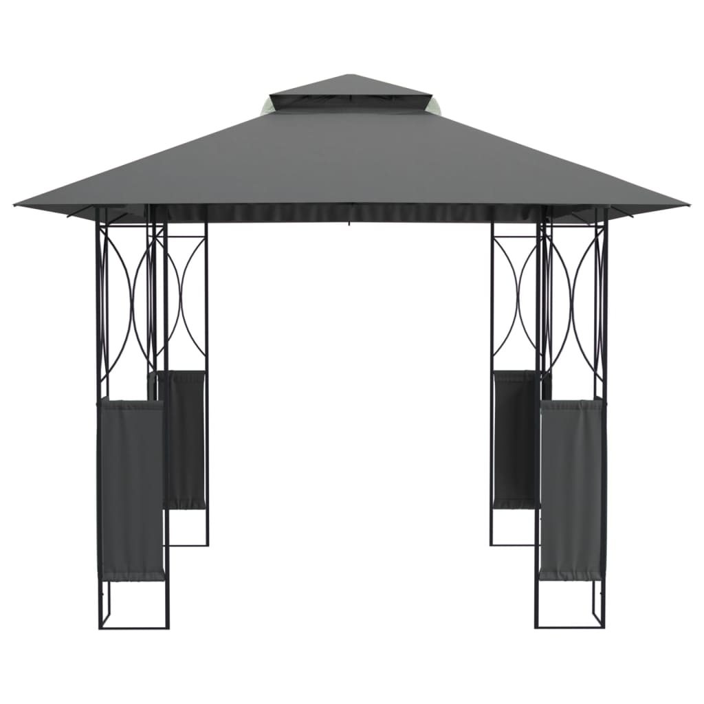antracitszürke acélpavilon tetővel 300 x 300 x 270 m