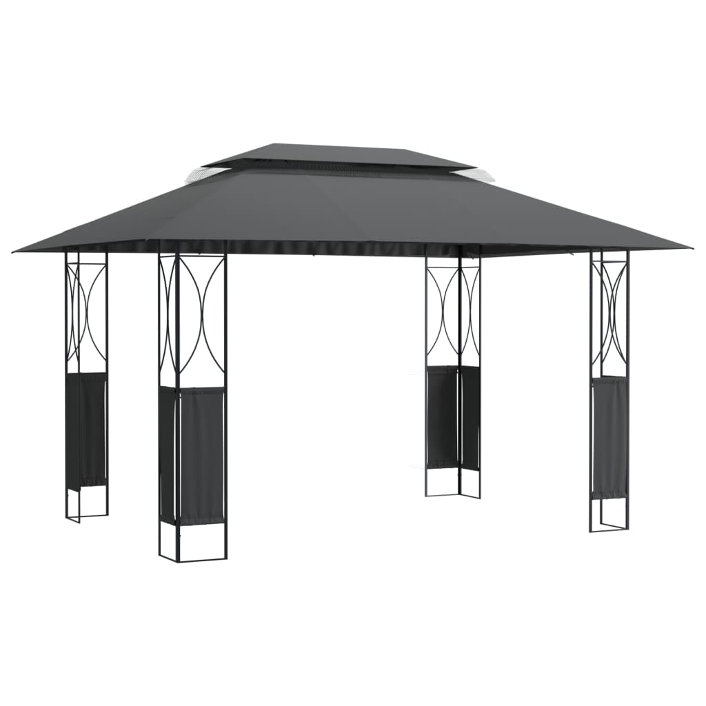 antracitszürke acél pavilon tetővel 400 x 300 x 270 m