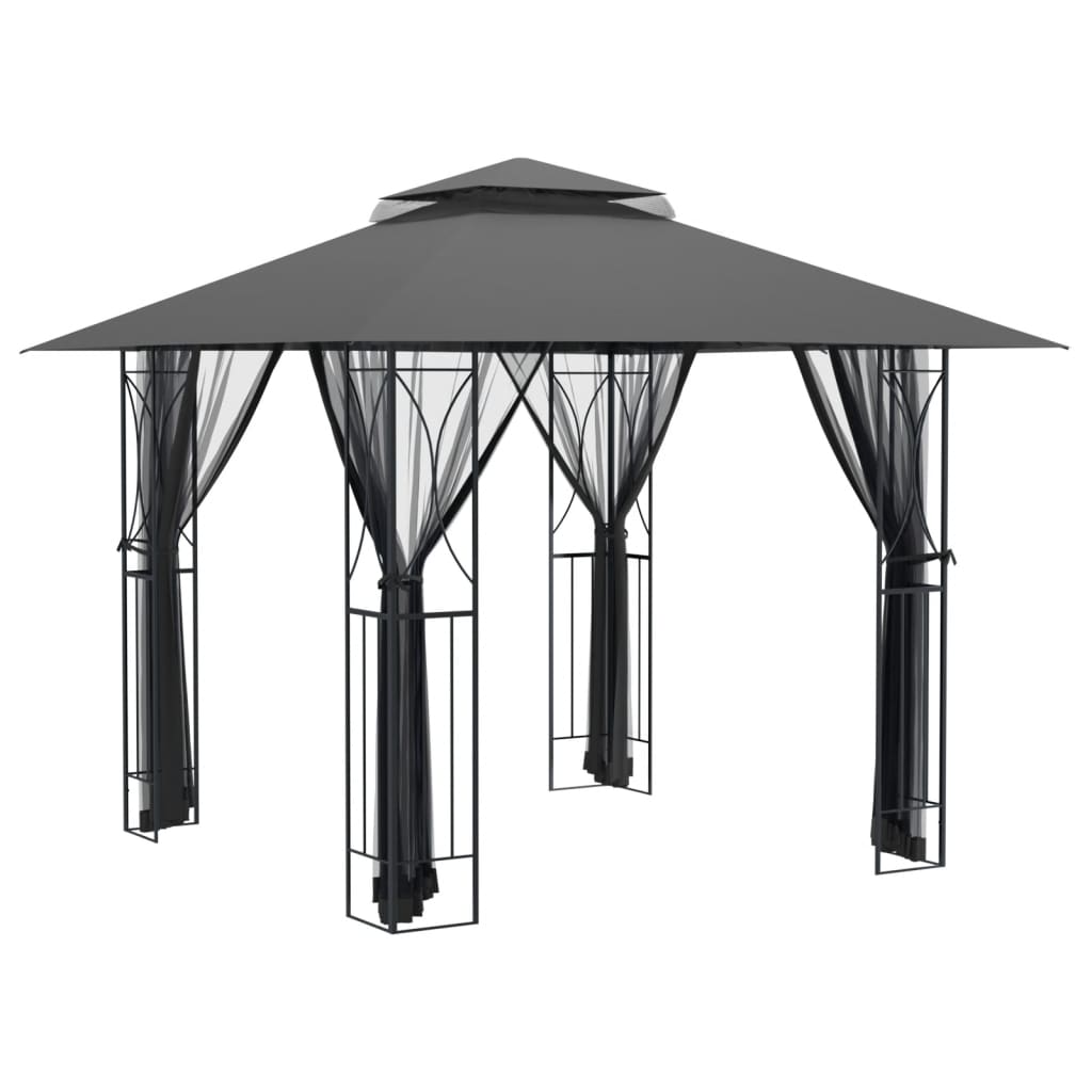 antracit acél pavilon oldalfalakkal 300 x 300 x 270 cm