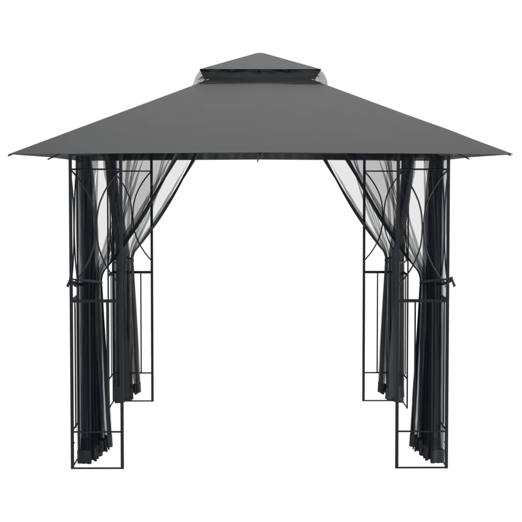 antracit acél pavilon oldalfalakkal 300 x 300 x 270 cm