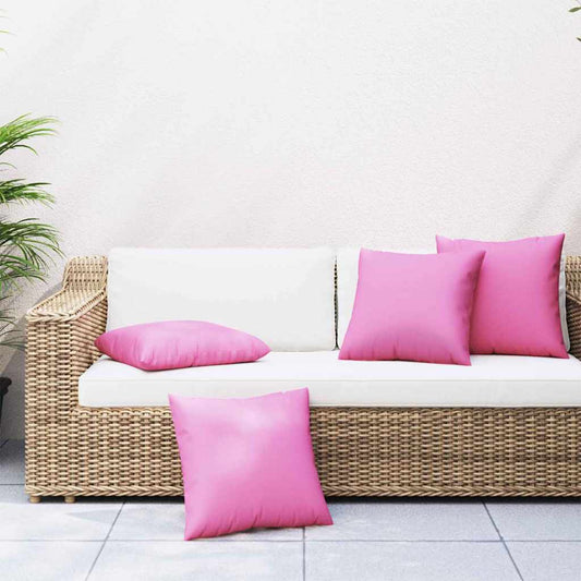 Szórt Párnák 4 pcs Rózsaszín 50 x 50 cm Poliészter szövet