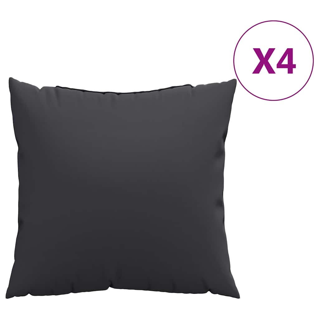 4 db fekete szövet kanapépárna 60 x 60 cm