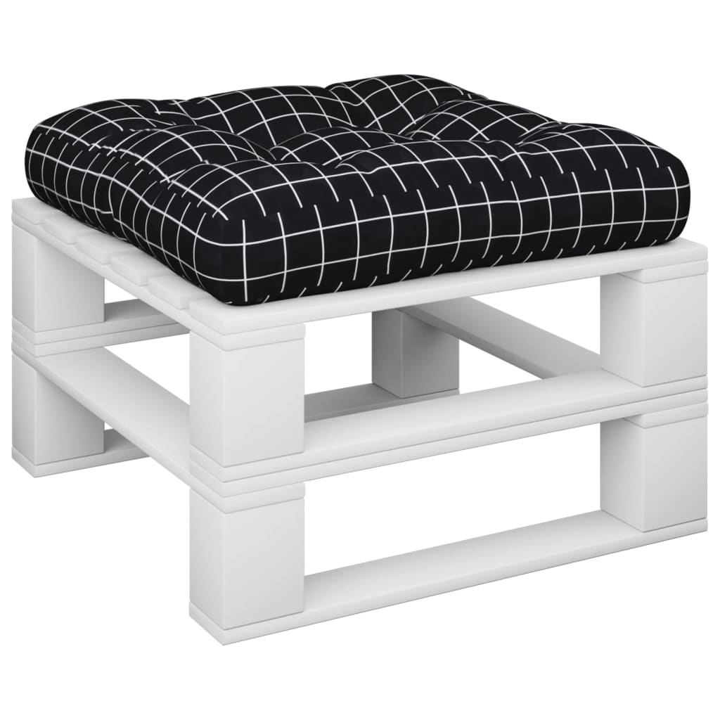 fekete kockás oxford szövet raklappárna 58x58x10 cm