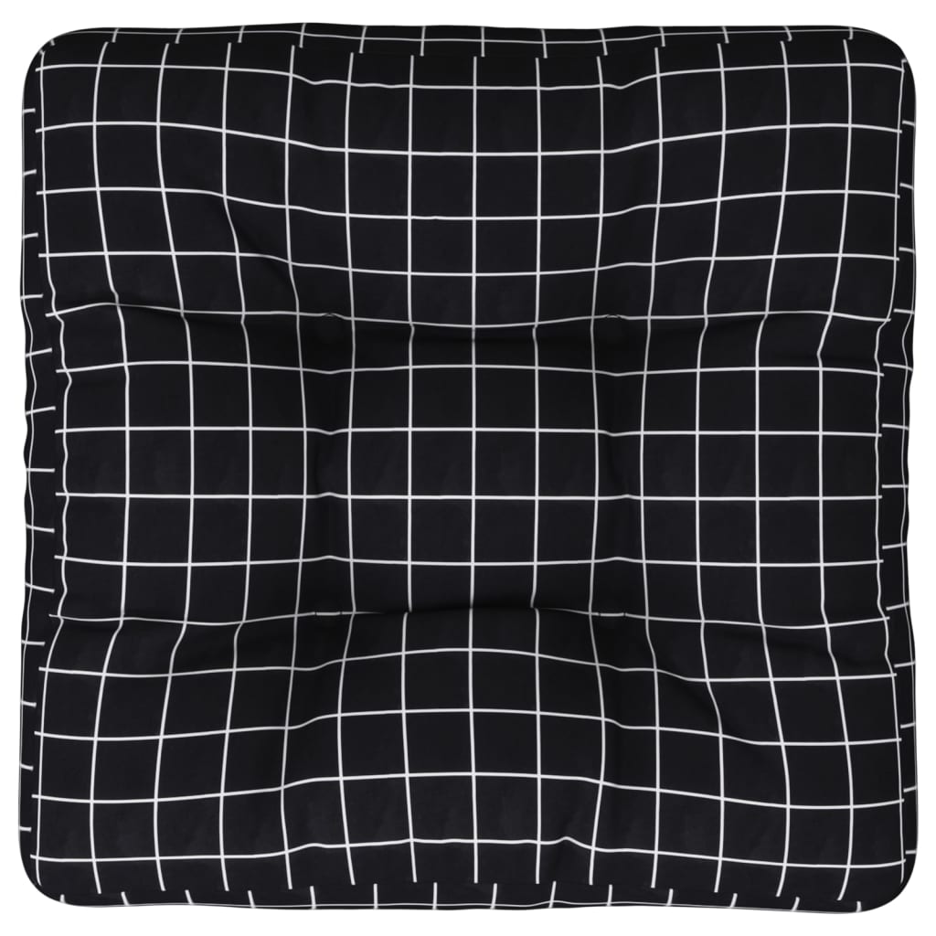 fekete kockás oxford szövet raklappárna 58x58x10 cm