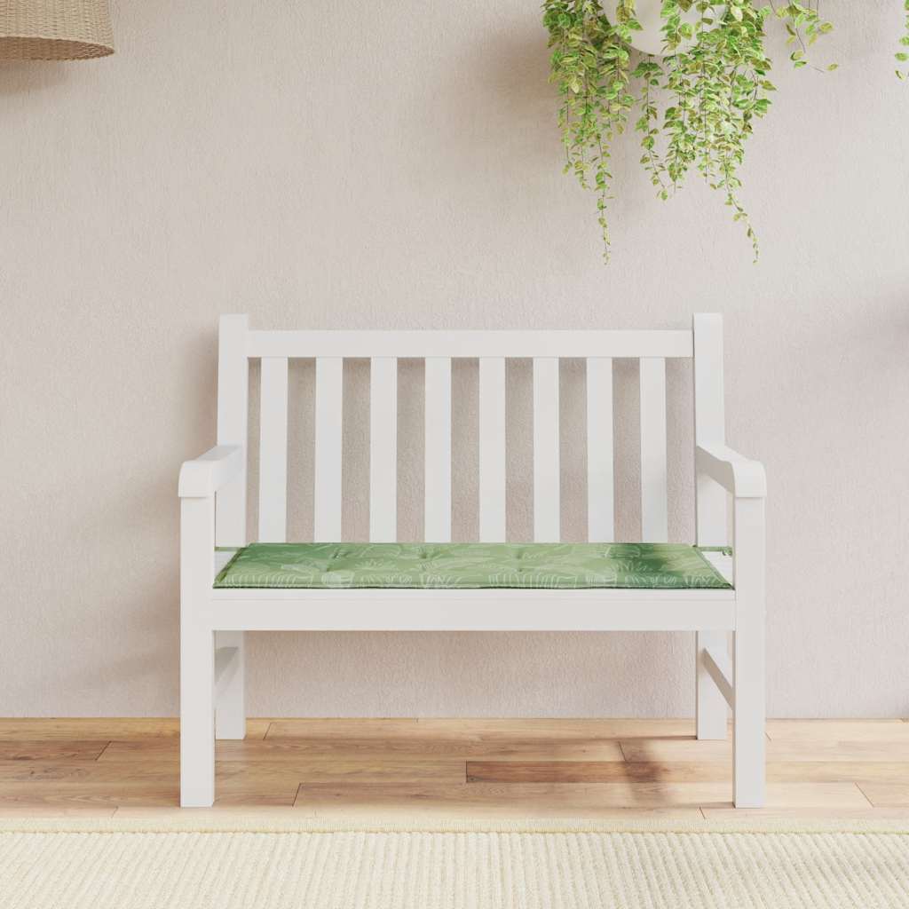 levélmintás oxford szövet kerti padpárna 120x50x4 cm