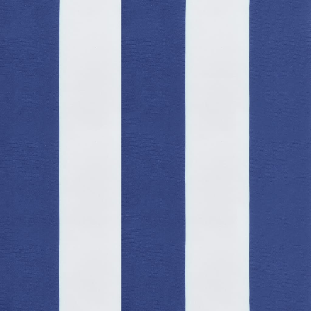 kék és fehér csíkos szövet kerti padpárna 150 x 50 x 7 cm