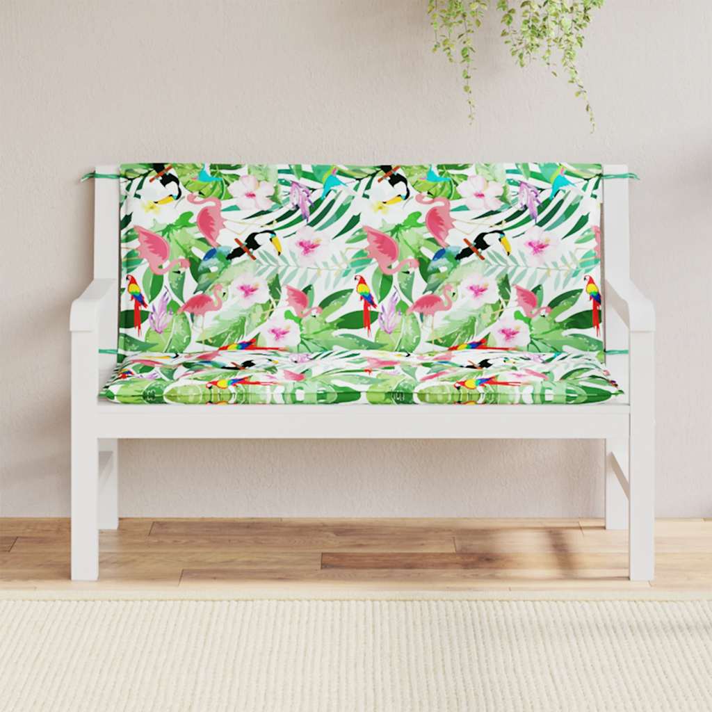 2 db többszínű szövet kerti padpárna 120 x 50 x 7 cm