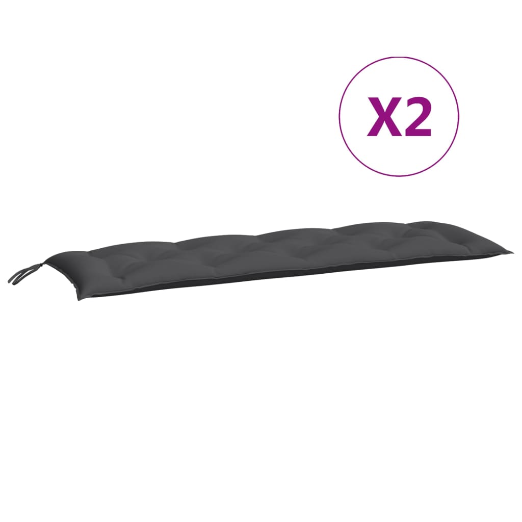 2 db antracit oxford szövet kerti padpárna 150 x 50 x 7 cm