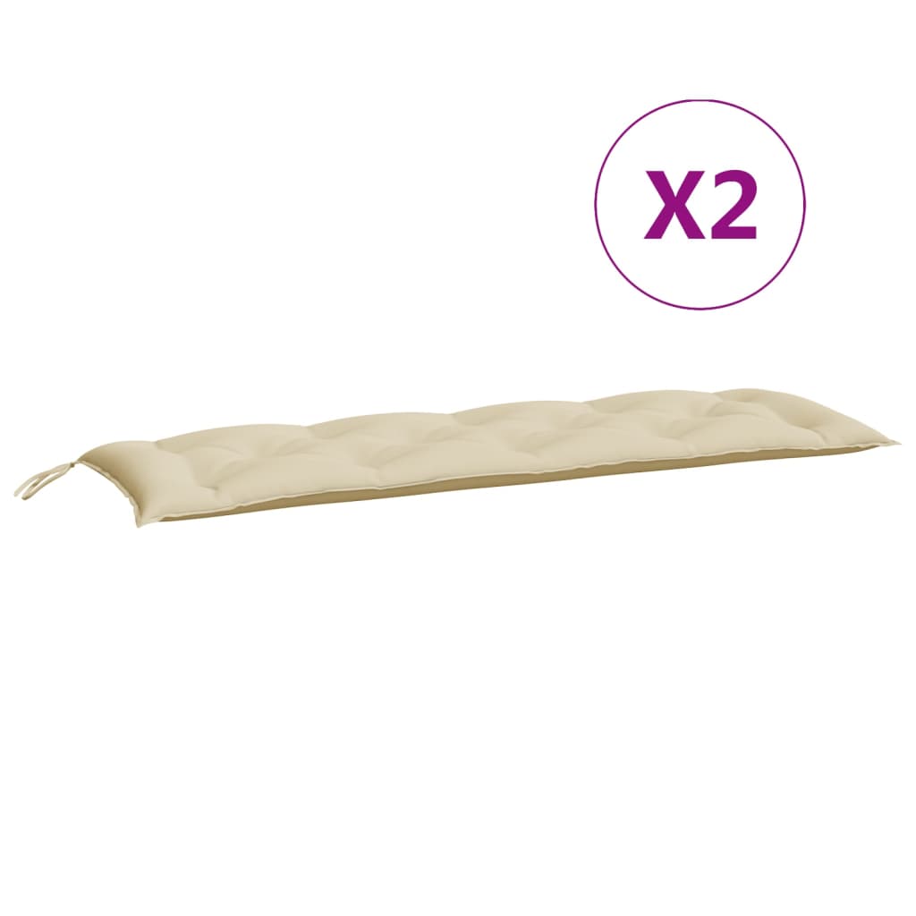 2 db bézs oxford szövet kerti padpárna 150 x 50 x 7 cm
