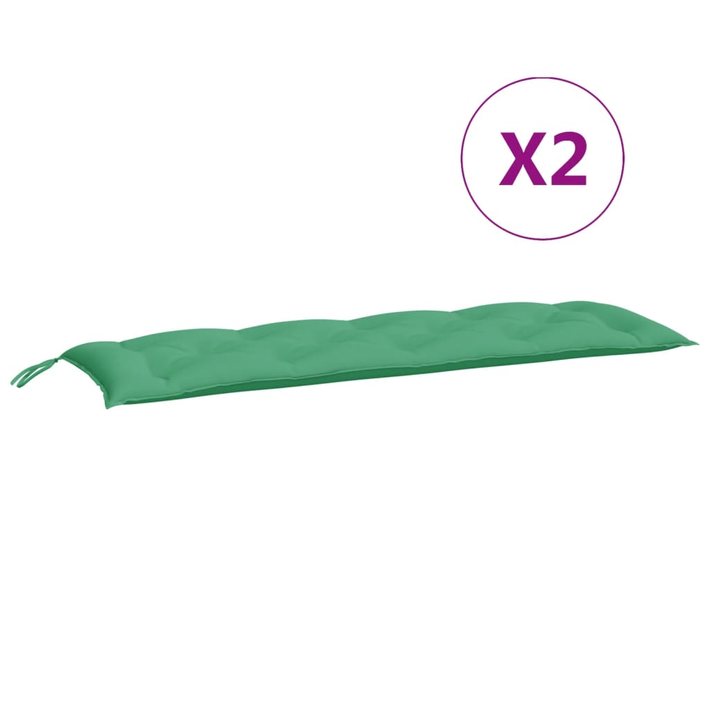 2 db zöld oxford szövet kerti padpárna 150 x 50 x 7 cm