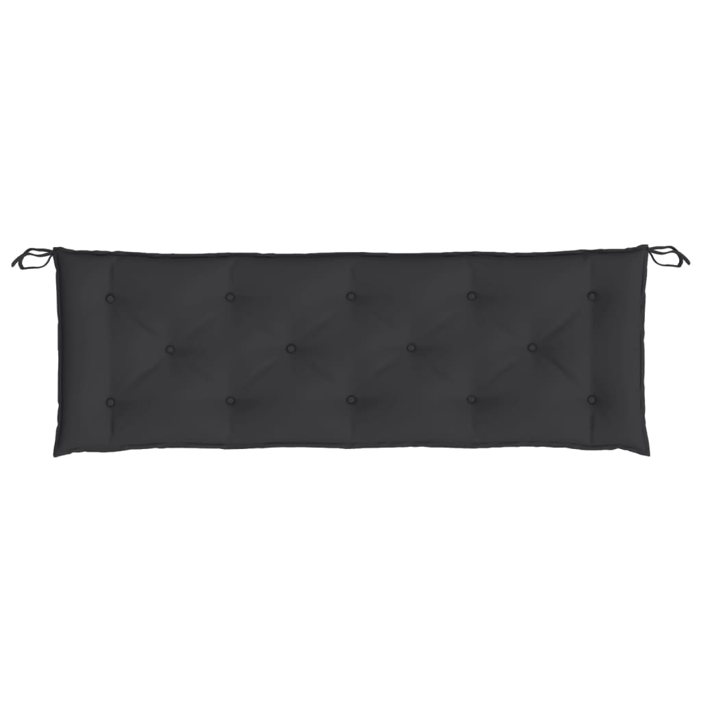 2 db fekete oxford szövet kerti padpárna 150 x 50 x 7 cm