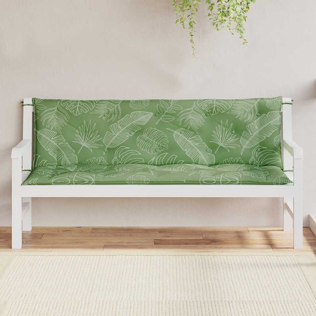 2 db levélmintás szövet kerti padpárna 150 x 50 x 7 cm