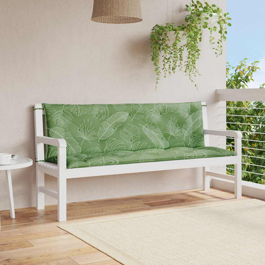 2 db levélmintás szövet kerti padpárna 150 x 50 x 7 cm