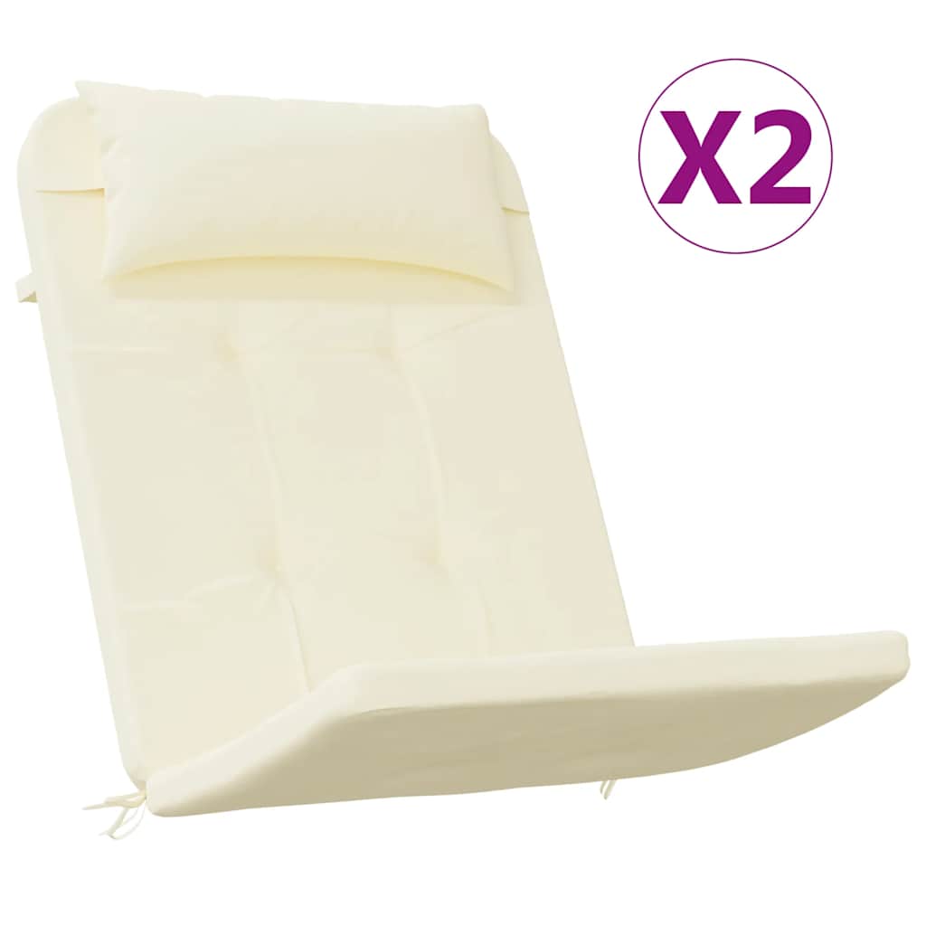 2 db krémszínű oxford-szövet Adirondack-székpárna