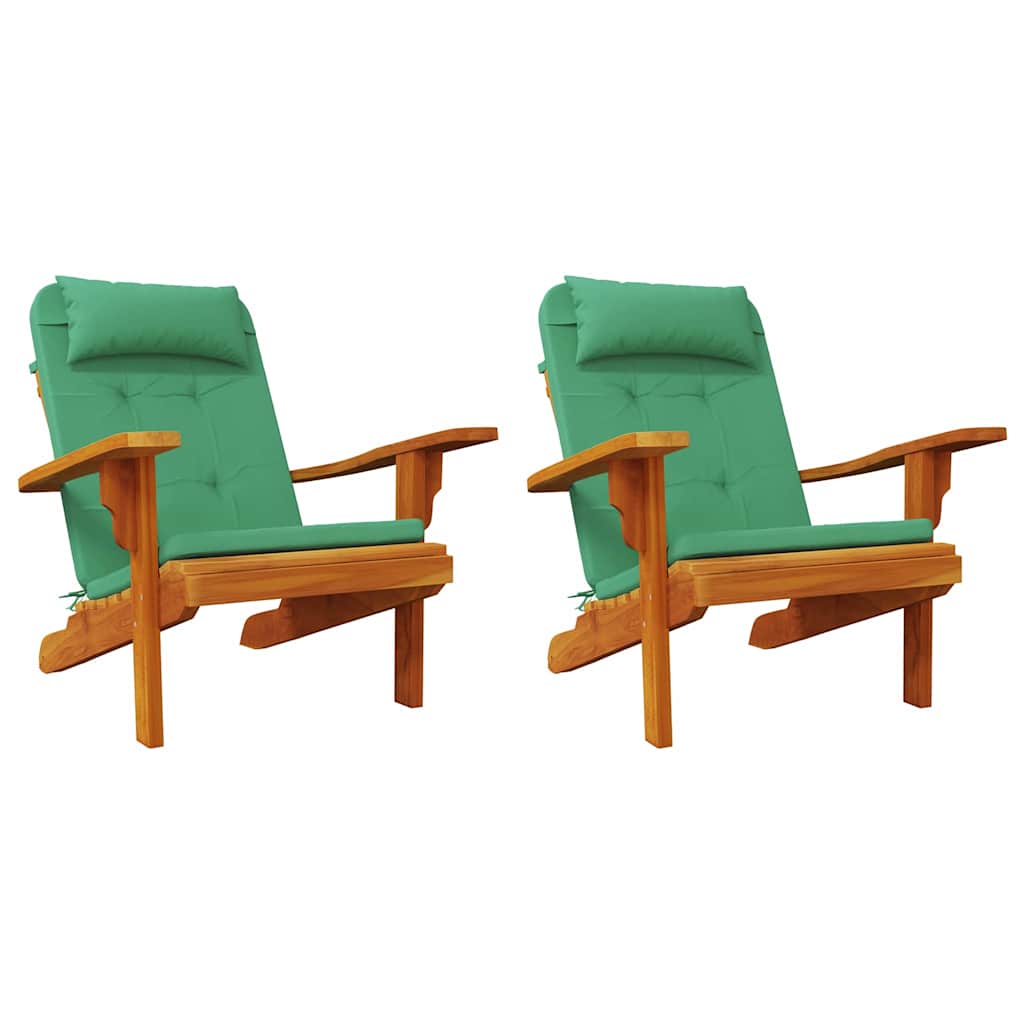 Székpárnák Egyszínű 2 pcs Zöld 58 x 77 x 4,5 cm Oxford Szövet