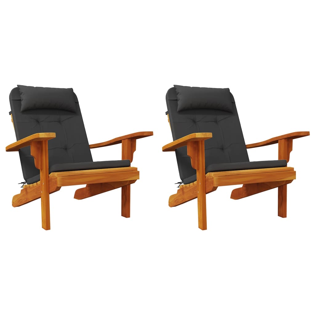 2 db fekete oxford-szövet Adirondack-székpárna