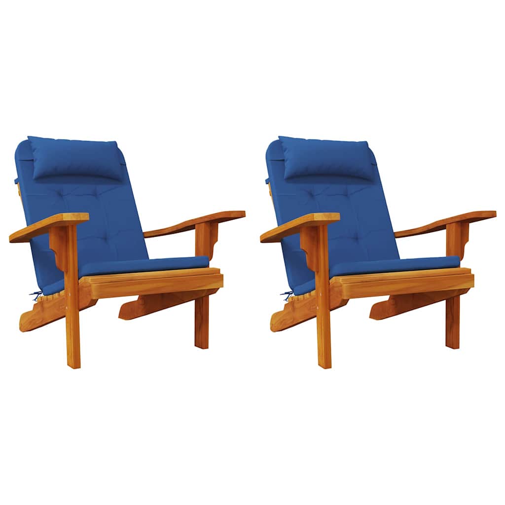 Székpárnák Egyszínű 2 pcs Kék 58 x 77 x 4,5 cm Oxford Szövet