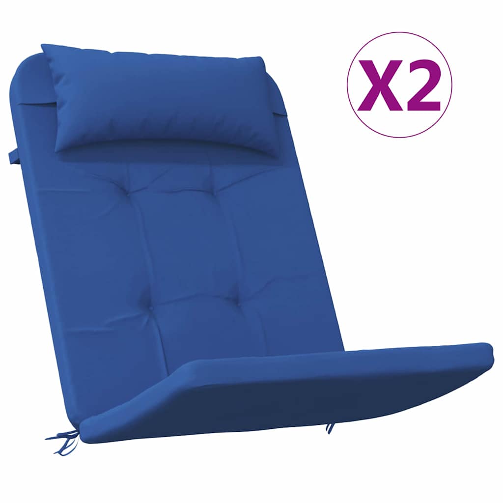 Székpárnák Egyszínű 2 pcs Kék 58 x 77 x 4,5 cm Oxford Szövet