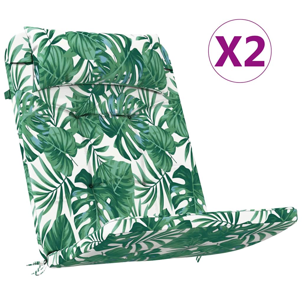 Székpárnák 2 pcs Levél mintázat 58 x 77 x 4,5 cm Oxford Szövet