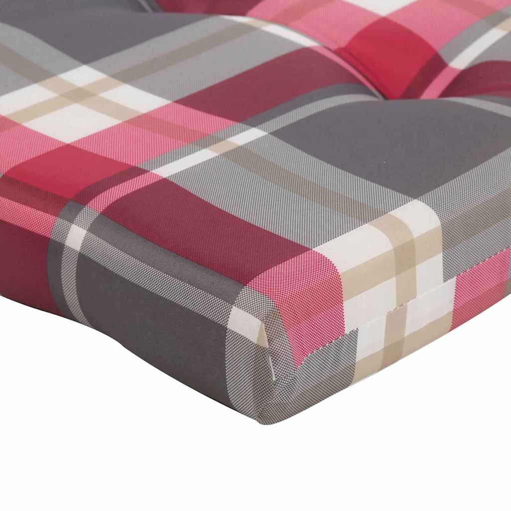 Székpárnák 2 pcs Piros Kockás 58 x 77 x 4,5 cm Oxford Szövet