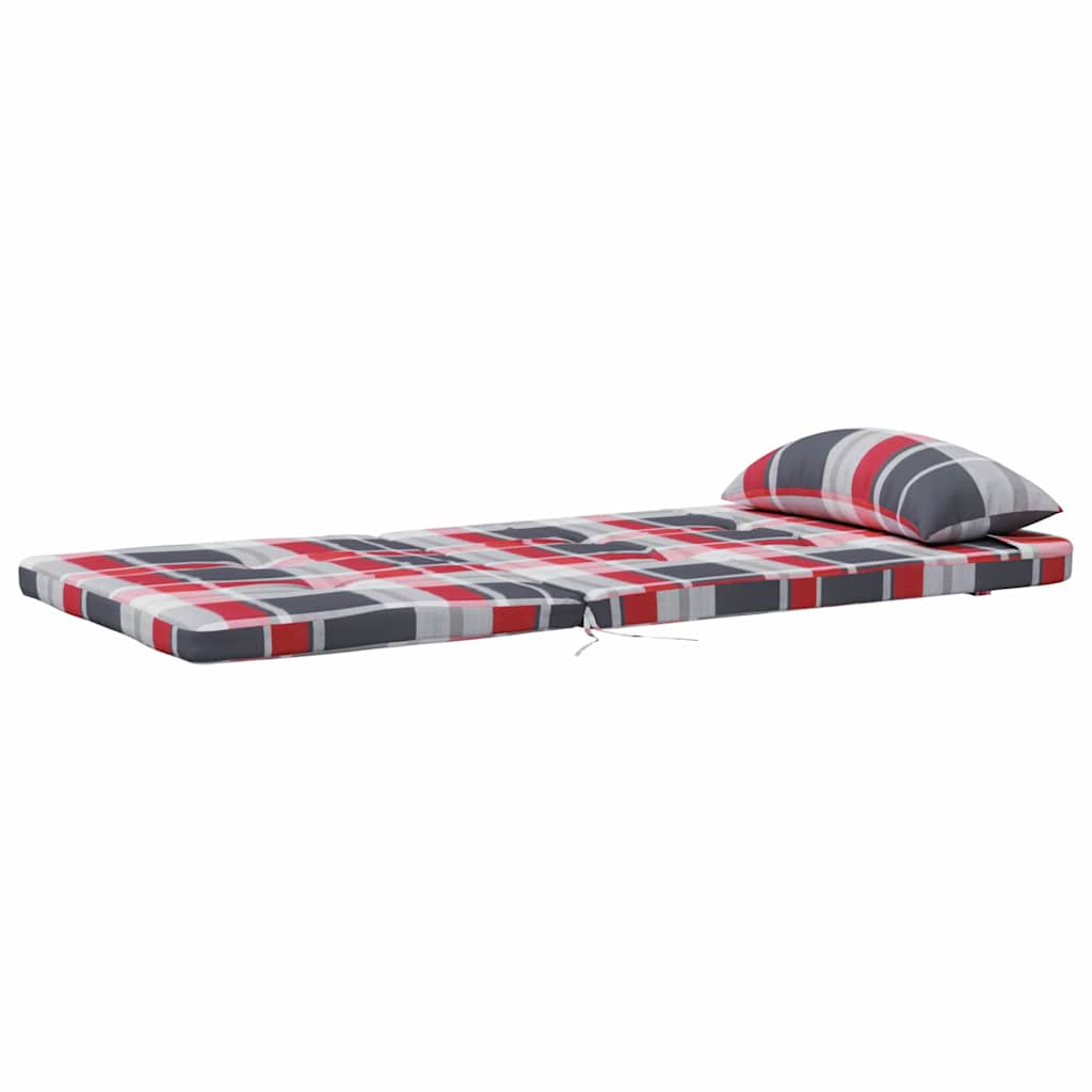 Székpárnák 2 pcs Piros Kockás 58 x 77 x 4,5 cm Oxford Szövet