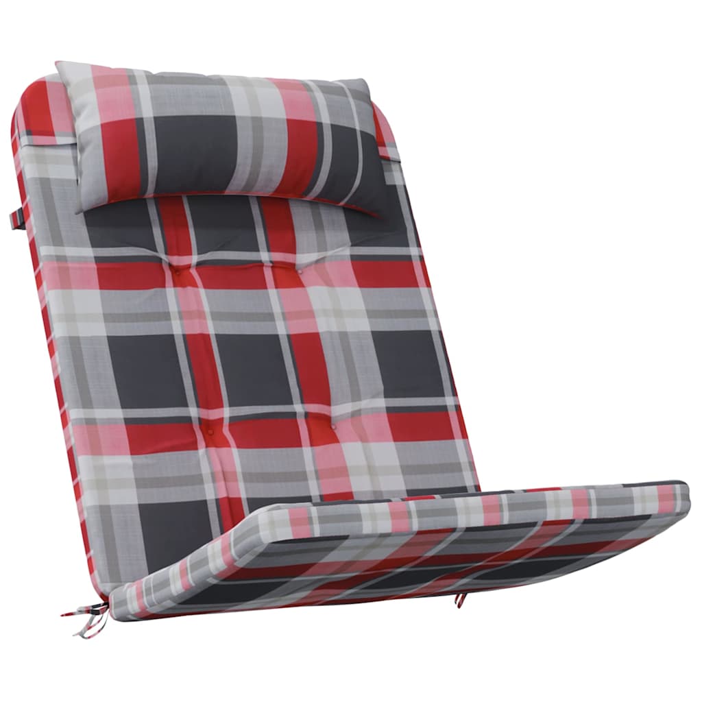 Székpárnák 2 pcs Piros Kockás 58 x 77 x 4,5 cm Oxford Szövet