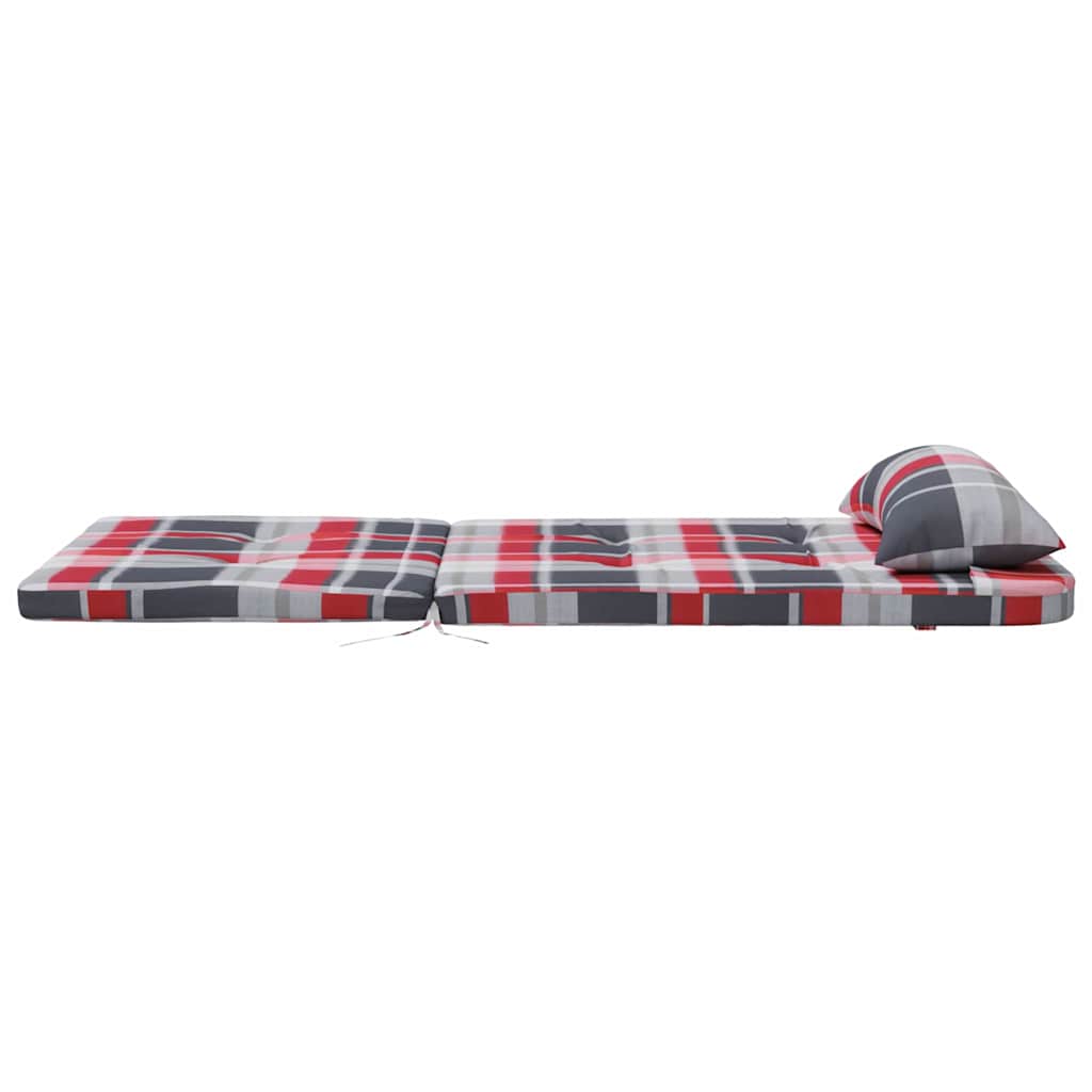 Székpárnák 2 pcs Piros Kockás 58 x 77 x 4,5 cm Oxford Szövet