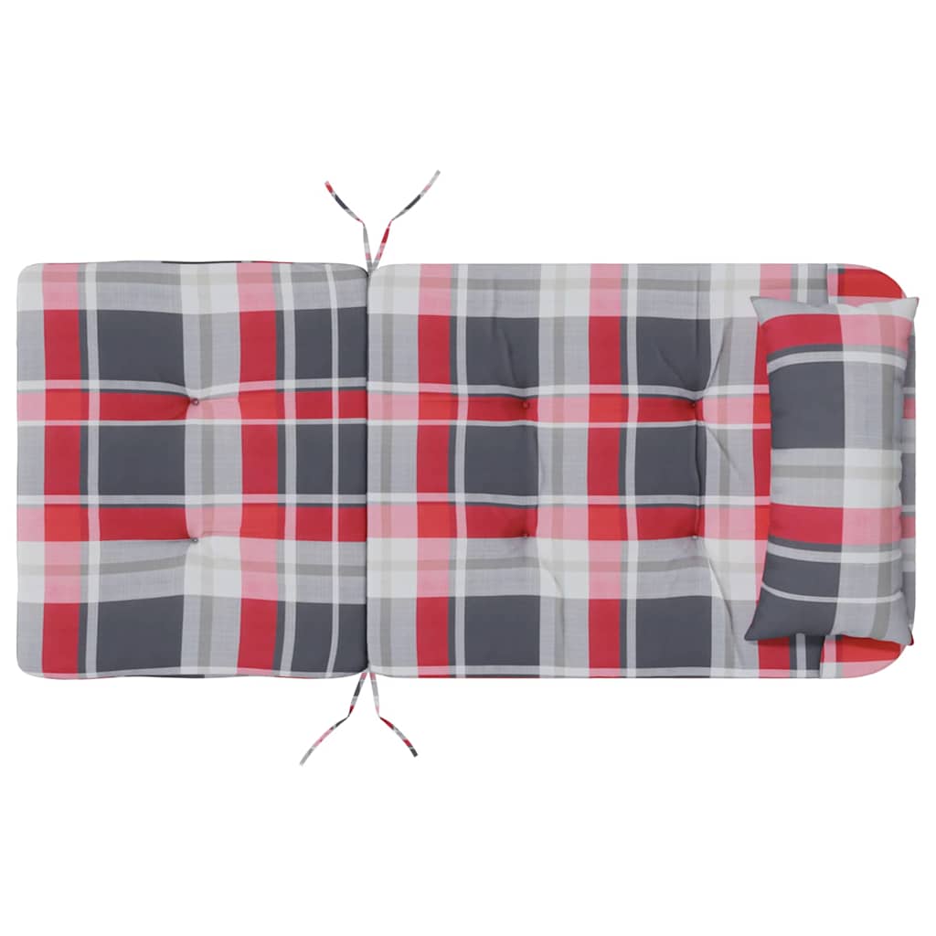 Székpárnák 2 pcs Piros Kockás 58 x 77 x 4,5 cm Oxford Szövet