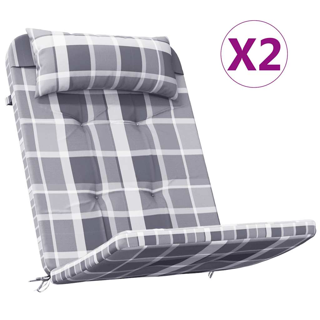 2 db szürke kockás oxford-szövet Adirondack-székpárna