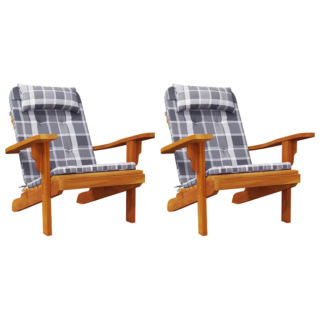 2 db szürke kockás oxford-szövet Adirondack-székpárna