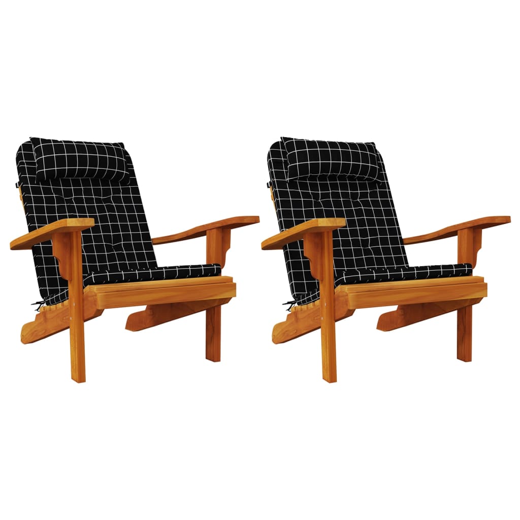 2 db fekete kockás oxford-szövet Adirondack-székpárna