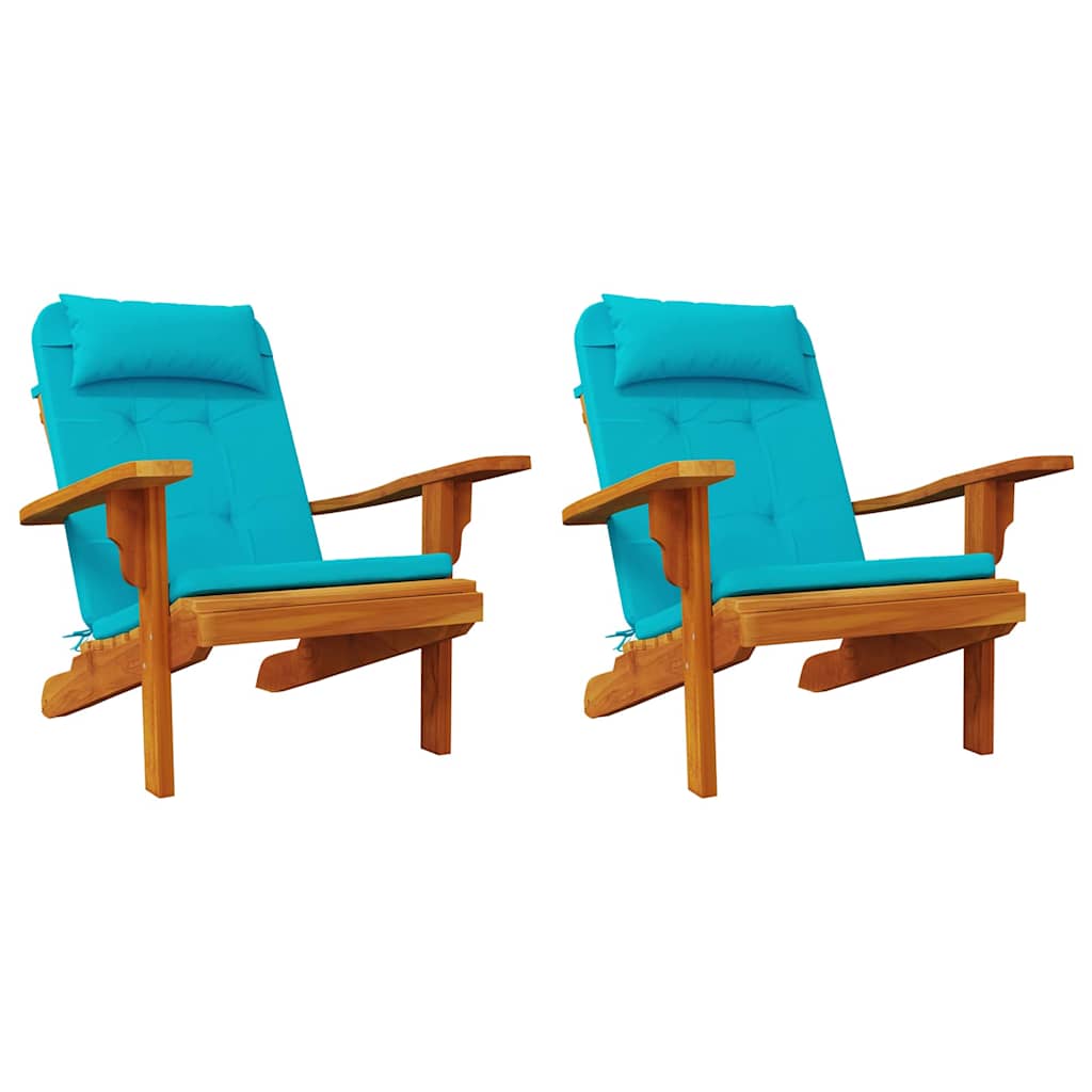 Székpárnák Egyszínű 2 pcs Türkiz 58 x 77 x 4,5 cm Oxford Szövet