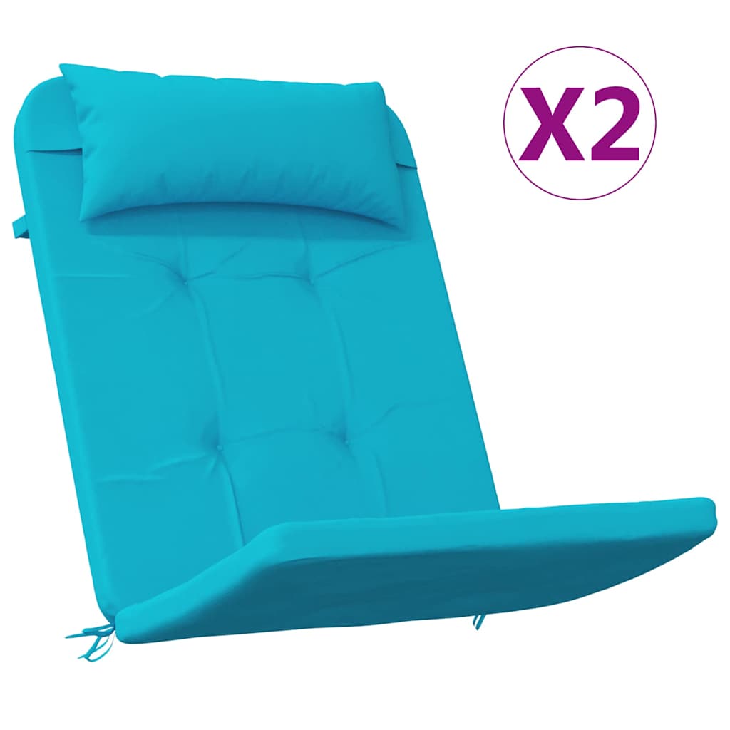 Székpárnák Egyszínű 2 pcs Türkiz 58 x 77 x 4,5 cm Oxford Szövet