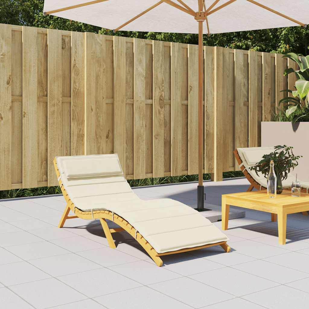 krémszínű oxford-szövet napozóágy párna 180x60x4 cm