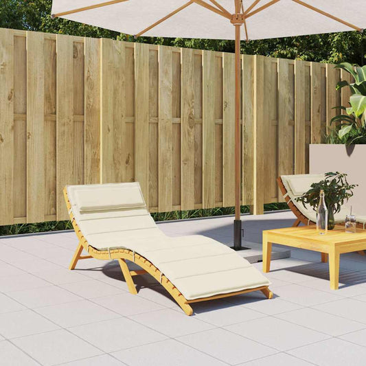 krémszínű oxford-szövet napozóágy párna 180x60x4 cm