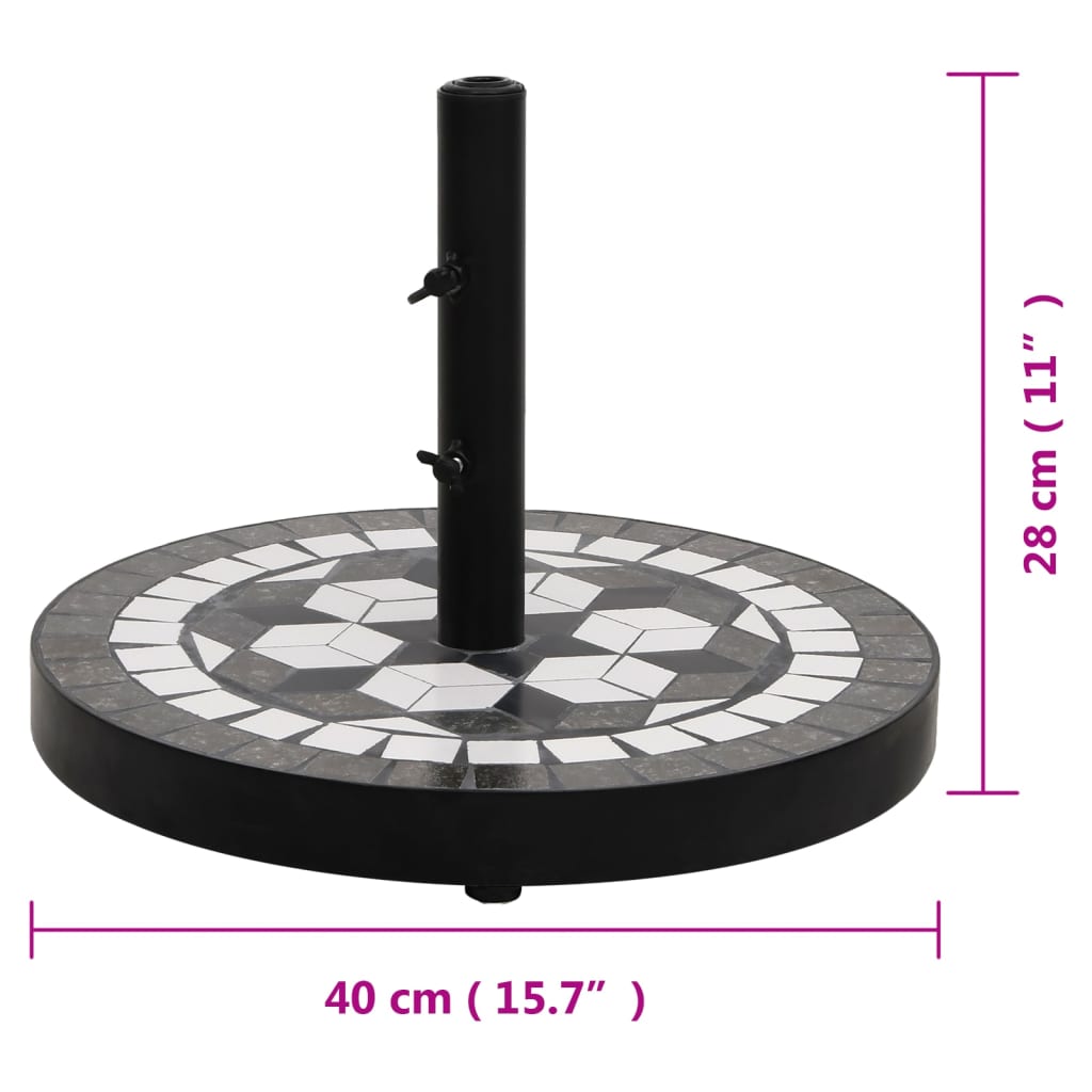 fekete és fehér kerek napernyő talp 12 kg
