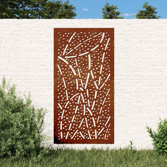 levélmintás corten acél kerti faldísz 105 x 55 cm