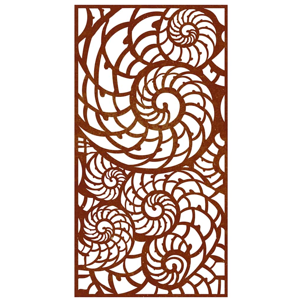 kagylómintás corten acél kerti faldísz 105 x 55 cm