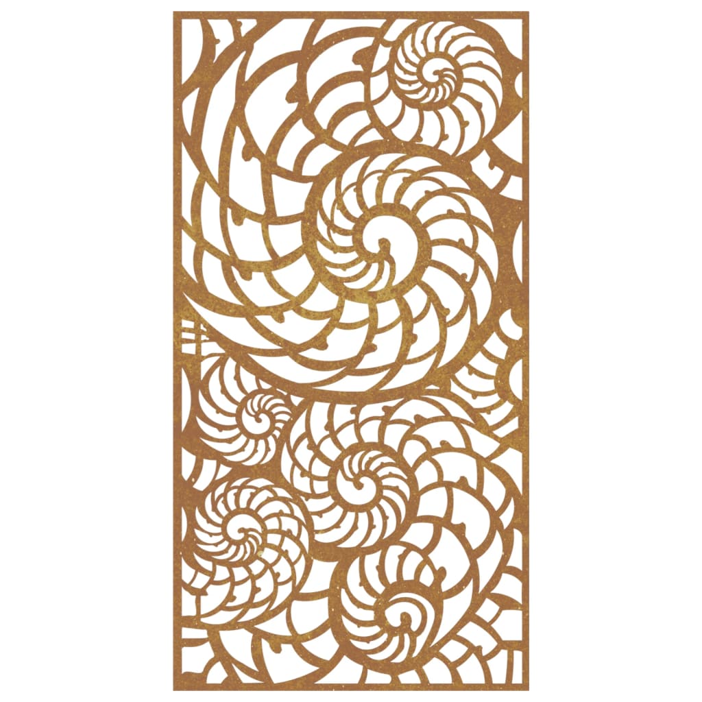 kagylómintás corten acél kerti faldísz 105 x 55 cm