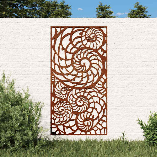 kagylómintás corten acél kerti faldísz 105 x 55 cm